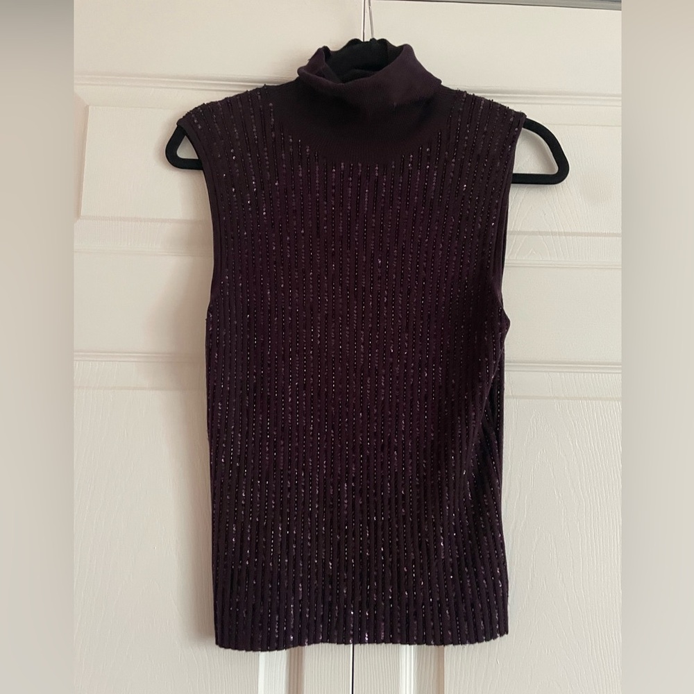 Vintage Carlisle Deep Purple Beaded Top